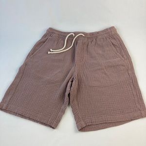 Zara Men’s 8” Knit  Shorts Size SMALL Gauze Cotton Blend Drawstring Tie EUC